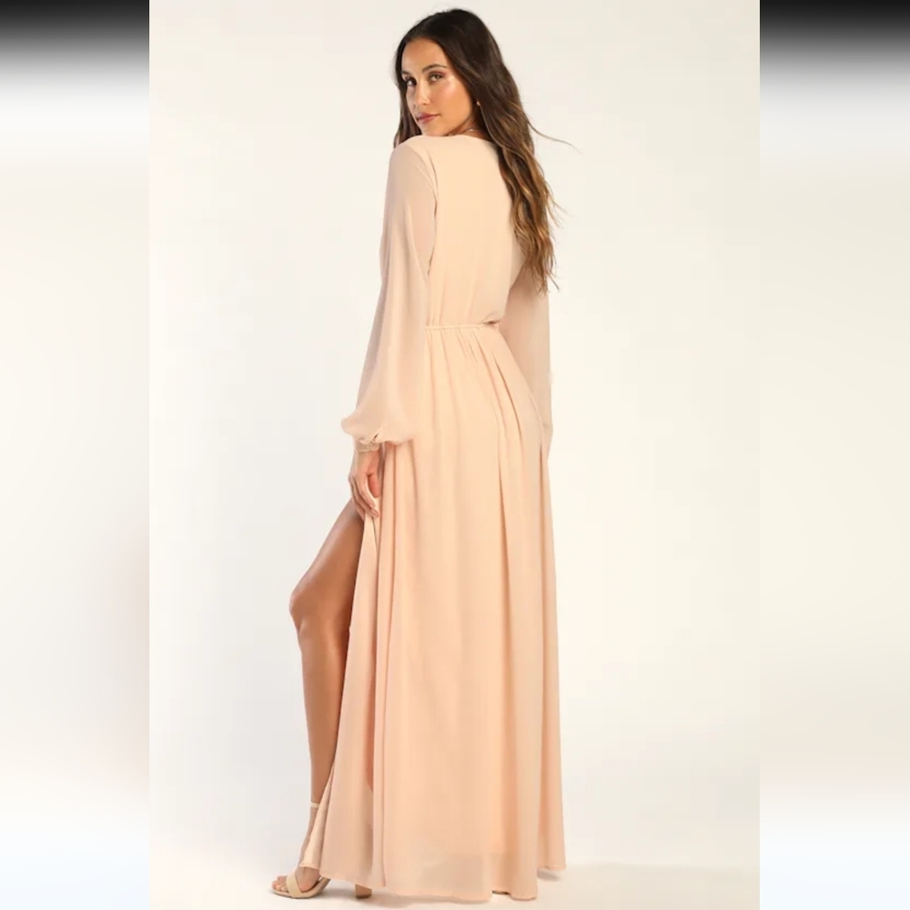 Lulu's Wondrous Water Lilies Blush Pink Maxi Dress Womens Size XL - Picture 2 of 16